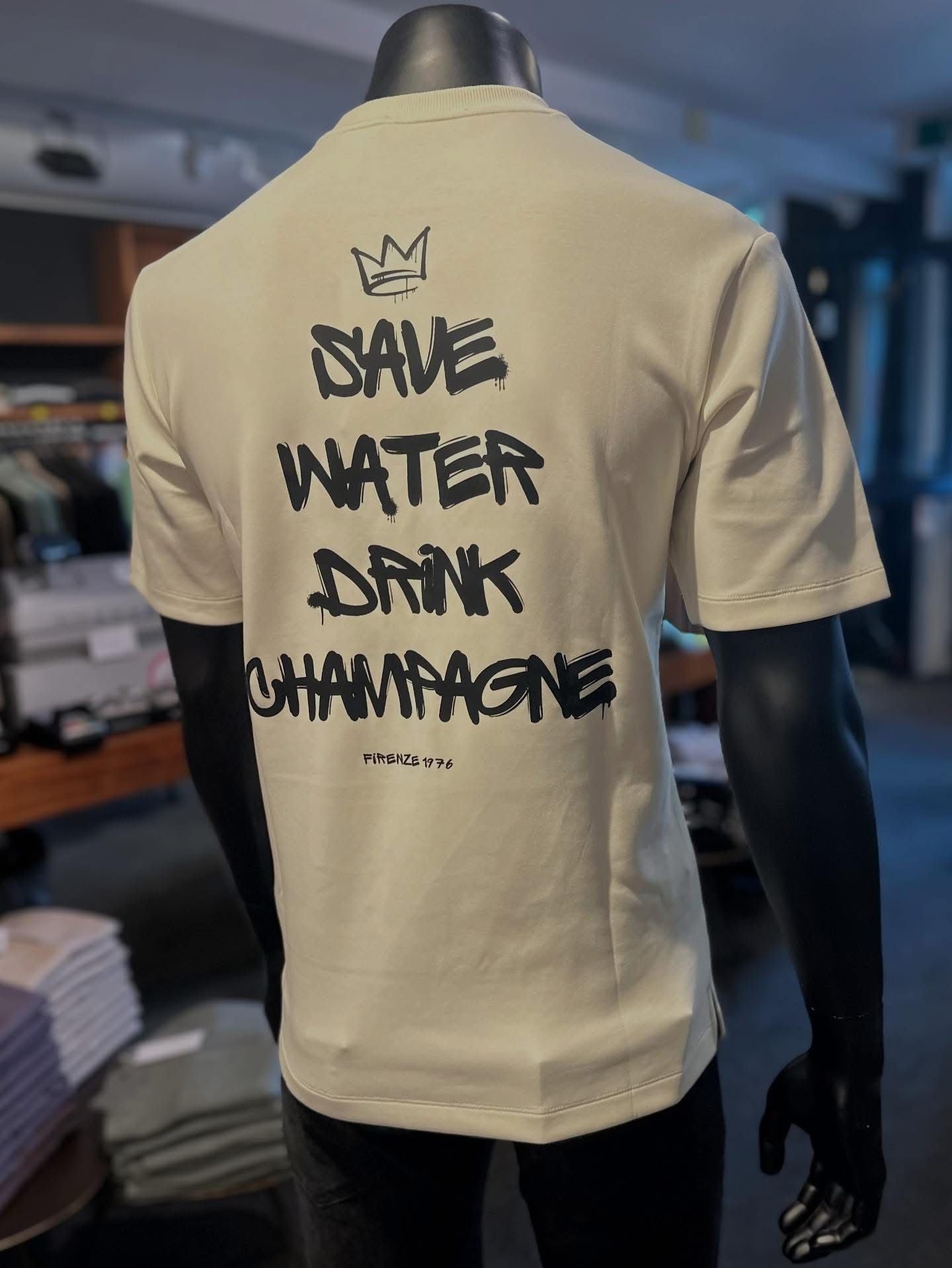 Firenze T-shirt | Save Water Drink Champagne