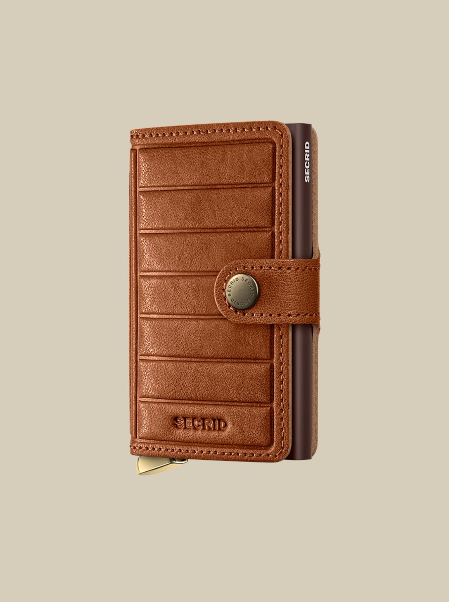 Premium Slimwallet+ Emboss Lines Cognac